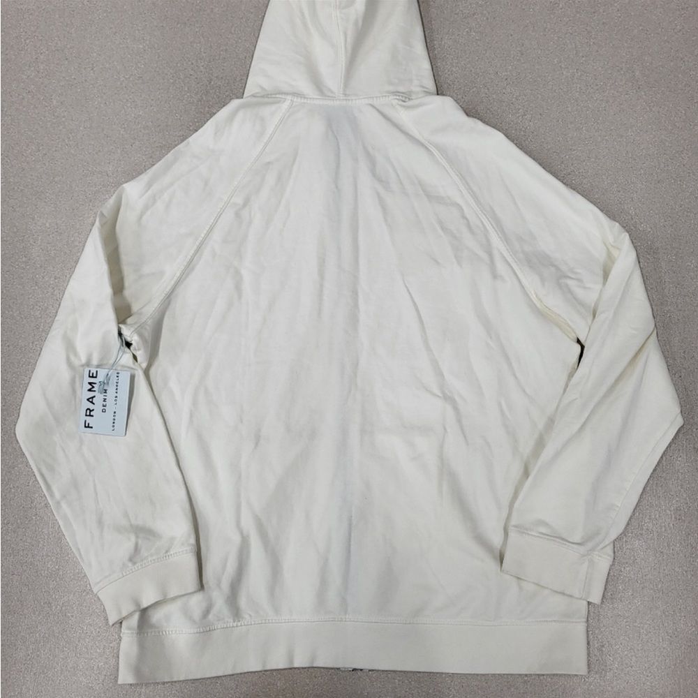 Frame Denim Mens Zip Up Sweater In White - Picture 3 of 4